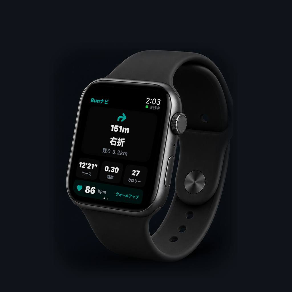 Apple Watch ターンナビ画面